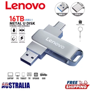 Lenovo 16TB USB 3.0 Flash Drives High Speed Transfer Metal Pendrive Flash Disk - Picture 1 of 12