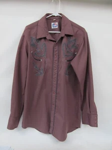 Western Cowboy Pearl Snap Embroidered Rodeo Shirt XL Miller – Kind of Purple - Picture 1 of 5