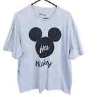 Disney Shirt Mens 2X Xxl Gray Black Her Mickey Novelty Short Sleeve
