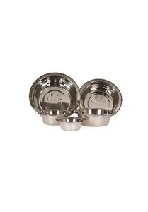 Stainless Steel Embossed Wide Lip Dog Bowls - all size - Embossed paws - Quality - Picture 1 of 3