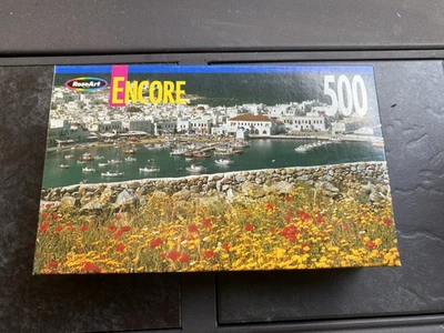 RoseArt encore Mykonos Harbor 500 Piece Puzzle - Image 1 of 3