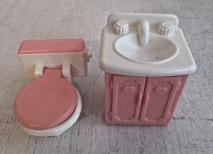 Vintage Fisher Price Loving Family Dollhouse  Furniture Bathroom - Picture 1 of 1
