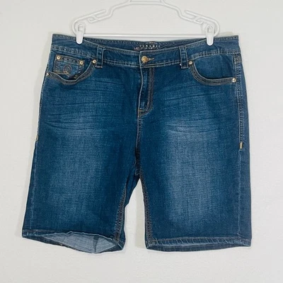 SEVEN 7 Denim Jeans Shorts Womens Plus 22W Stretchy Blue Faded Pockets - Image 1 of 4