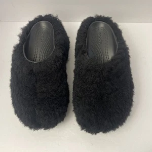 "Zueco clásico forrado de piel peluda Crocs para mujer 4"" tacones talla 9 con 7 M" - Imagen 1 de 9