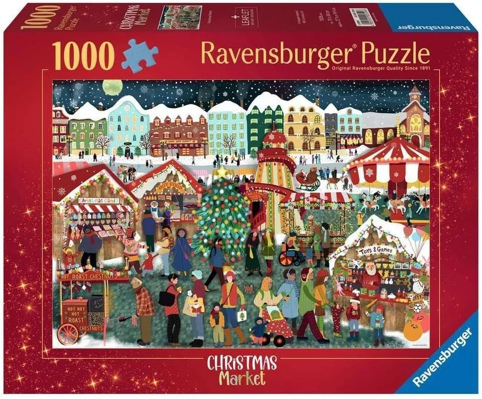 Ravensburger 00729 Christmas Market 1000 Pc Jigsaw Puzzle
