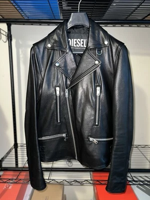 Chaqueta motera de cuero Diesel para hombre talla L Foto 1 de 4