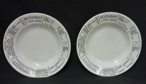 SET 2 PILLIVUYT FRANCE BRASSERIE A TOUTE HEURE LUNCH PLATES 9" FRENCH PORCELAIN - Picture 1 of 13