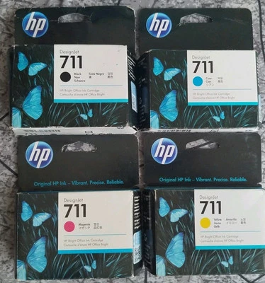 Original HP 711 Schwarz Cyan Magenta Gelb tintenpatronen HP711    MHD: 2021+ - Bild 1 von 4