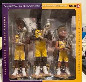 FOREVER COLLECTIBLES 2002 NBA LA LAKERS BOBBLEHEADS KOBE SHAQUILLE FISHER 3 PACK - Picture 1 of 5