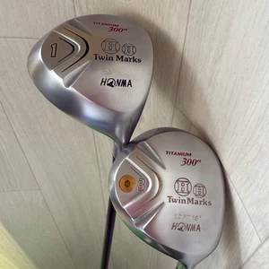 HONMA GOLF Twin Marks TITANIUM 300cc DRIVER Fairway Wood 2pcs Set Flex-R No H/C - Picture 1 of 18