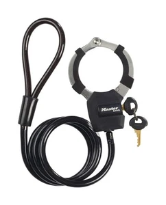 Master Lock 1x Master Lock Street Cuff + Cable Black 8mm x 1m Key - Picture 1 of 1
