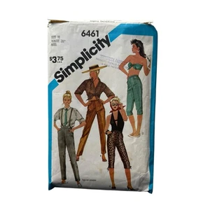 Simplicity Muster 6461 Miss Größe 10 1984 Hose Capri Vintage McCall Vogue - Bild 1 von 9