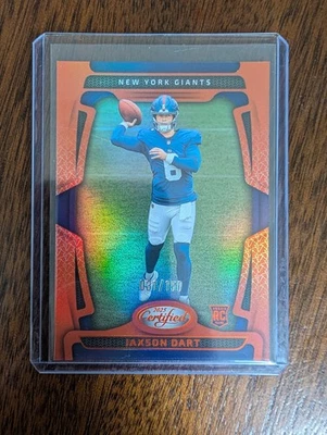 2025 Panini Certified Jaxon Dart RC Orange Mirror /150 Rookie NY Giants - Image 1 of 3