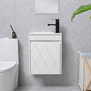 16" Bathroom Vanity Sink Combo for Small Space, Wall Mounted Bathroom Cabinet... - Picture 1 of 9