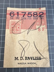 VINTAGE BOOKMAKER BETTING TICKET 1930s 1920s WAGGA HORSE RACING PHAR LAP BAYLISS - Picture 1 of 3