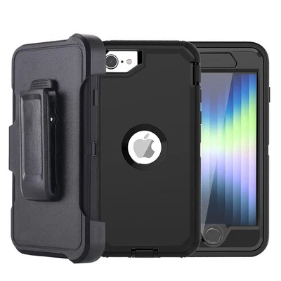Case for iPhone SE 3rd 2022/SE 2nd 2020 Heavy Duty Shockproof Clip Stand Cover - Image 1 of 4