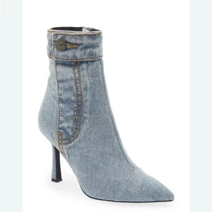 Jeffrey Campbell Finitely Denim Pointed Toe Bootie Size 5.5 NWOT - Picture 1 of 10