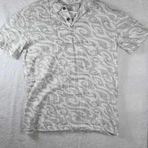 Crazy Shirts Men's Tribal Print Short Sleeve Hawaiian Polo Shirt Gray Medium - Picture 1 of 6