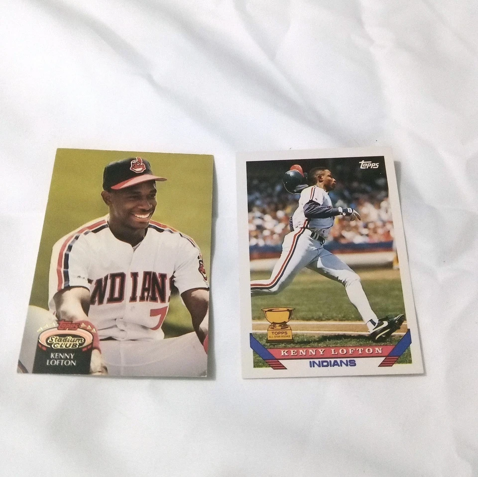 Kenny Lofton Lote de 2 Cartas Incluyendo Novato Cleveland Indians MLB  Foto 1 de 2