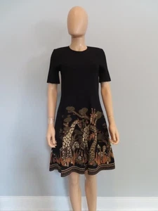 Christian Dior Black/Yellow Giraffe Print A-Line Dress F 40/US 8 - Picture 1 of 12
