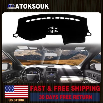 Dash Cover Mat For Ford Explorer 2011-2019 Dashboard Interior Pad Black Foto 1 de 4