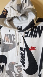 NIKE Sweatshirts Hoodie Swoosh Allover Muster Vintage Gr. XL weiß CJ6312 - Bild 1 von 14