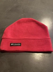Columbia Fleece Beanie Hat Youth Kids Youth Sz S/M Pink W Logo - Picture 1 of 6