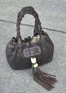 Estate Henry Beguelin Brown Alligator Embossed Brown Leather Hand Bag - Picture 1 of 10