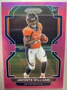 Javonte Williams 2021 Prizm Football #345 Pink Prizm Rookie SP RC Broncos - Picture 1 of 2