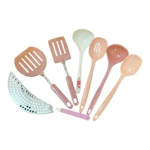 Vintage Pink Kitchen Utensils Lot Of 7 Set Foley Soup Ladle, Rogers And Tao Hong - Picture 1 of 9