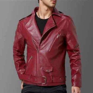 Premium Herren Klassische Lederjacke Echtleder Biker Lederjacke - Bild 1 von 27