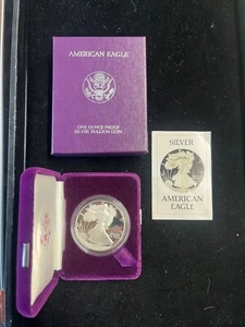 1986 Proof Silver Eagle Box + COA - Picture 1 of 2