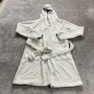 Cotton On Body Hoodie Bath Robe Womens S-M White Belted Fleece Pocket Sleepwear - Picture 1 of 12