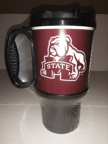 Mississippi State  Bulldogs 18 oz Plastic Tumbler with Lid and Handle Cover