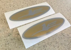 Johnson Vintage Oval Outboard Motor Emblem 2-Pak FREE SHIP + FREE Fish Decal! - Picture 1 of 1