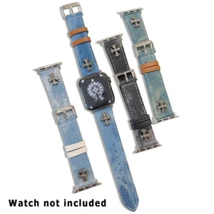 Essential Easy to Clean Tie-Dye Denim Watch Strap for Apple Watch Series 10 42mm - Picture 1 of 8