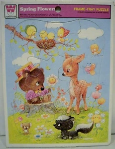 Vintage Whitman Spring Flowers Frame Tray Puzzle 9 Pieces 1979 - Picture 1 of 6