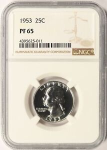 1953 25c Proof Washington Quarter NGC PF65