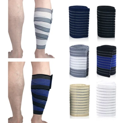 Men Sports Elastic Bandages Calf Leg Sleeve Sports Fitness Running Protection - Image 1 of 4
