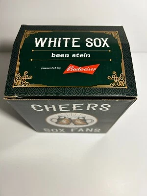 Chicago White Sox Cerámica Blanca y Verde Cerveza Stein/Taza Budweiser Totalmente Nueva #2 Foto 1 de 2