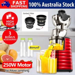 Electric Cold Press Slow Juicer Fruit Vegetable Extractor Processor Sorbet Maker - Picture 1 of 12