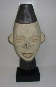 African Tribal Punu Gabon Mask Sculpture on Stand - Picture 1 of 4