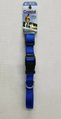 Dog Collar Small Blue Coastal Adjustable Nylon Plastic snap - Image 1 of 3