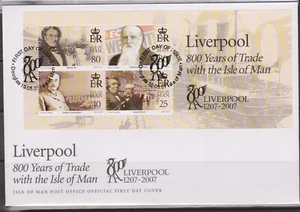 GB ISLE of MAN 2007 Liverpool 800th Anniversary Royal Charter M/S SG MS1373 FDC - Picture 1 of 1