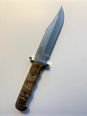 Cuchillo de espiga completa de hoja fija Elk Ridge, 10,00", mango de madera burl, ER-101 con caja Foto 1 de 4