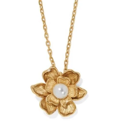 Nuevo con etiquetas Brighton EVERBLOOM Chapado en Oro Vidrio Perla Flor Collar Precio de venta sugerido por el fabricante $108 Foto 1 de 4