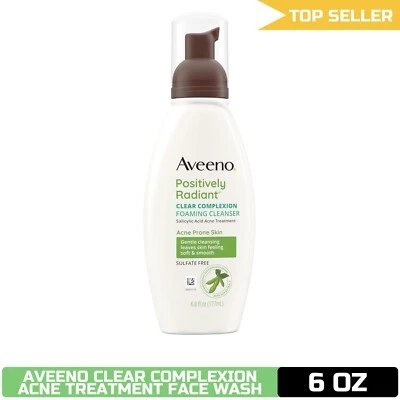 Limpiador facial espumoso Aveeno Clear Complexion con ácido salicílico, tratamiento para el acné Foto 1 de 4