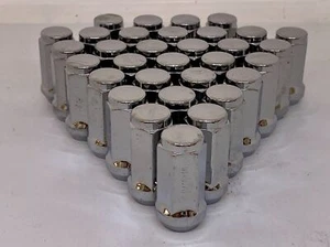 32 Chrome Lug Nuts 9/16" 45mm Ford Super Duty F-250(1984-1997) F-350(1985-1997) - Picture 1 of 1