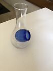 Hand Blown Clear Glass Decanter Carafe With Cobalt Blue Ice Chiller Chamber