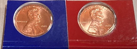2011 P & D Lincoln Shield Cent SET - Cello Wrapper Cover